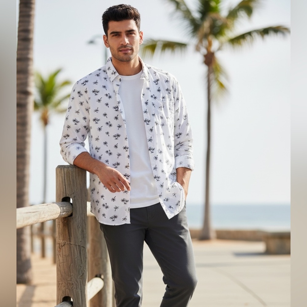 Guess Men's Long Sleeve Button  Shirt
